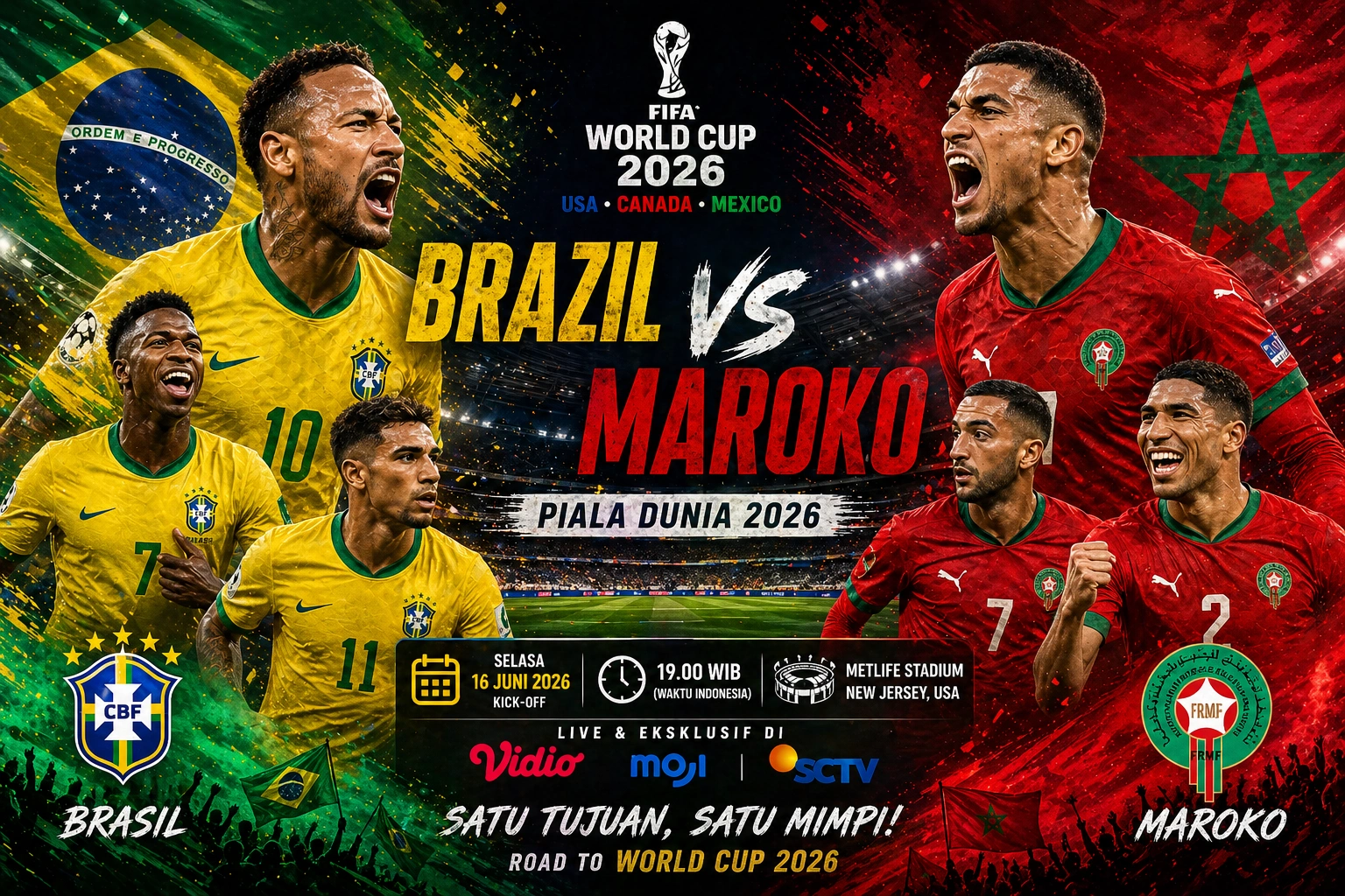 Prediksi Brazil vs Maroko Piala Dunia 2026