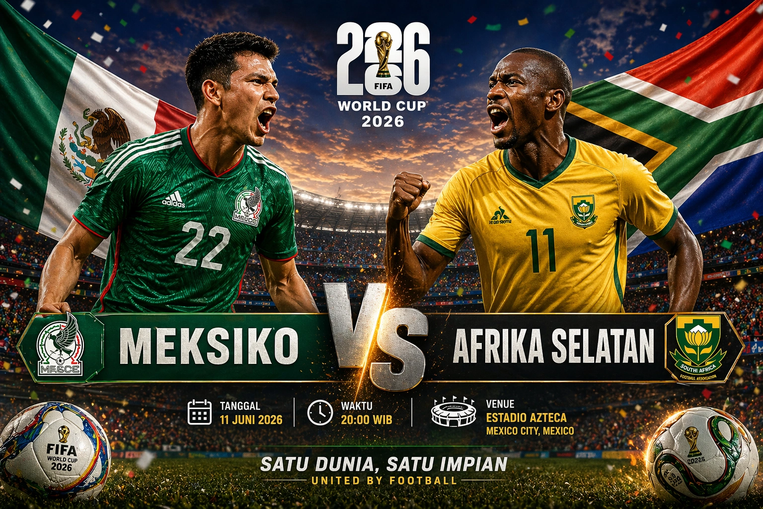 Prediksi Meksiko VS Afrika Selatan Partai Pembuka Piala Dunia 2026