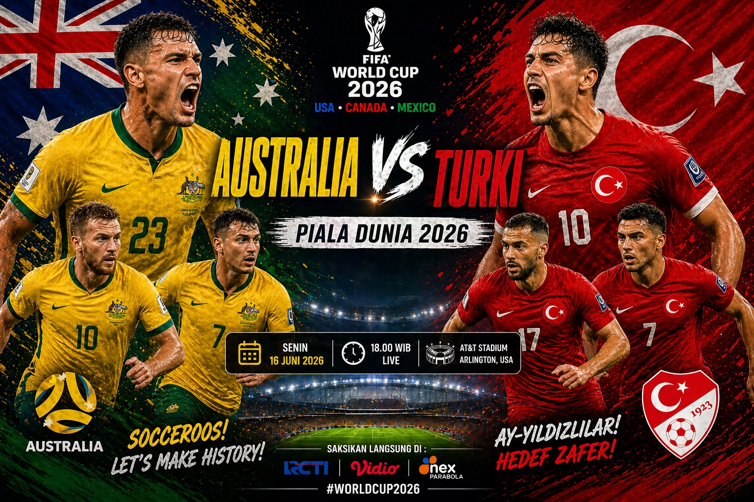 Prediksi Skor Australia VS Turki di piala dunia 2026