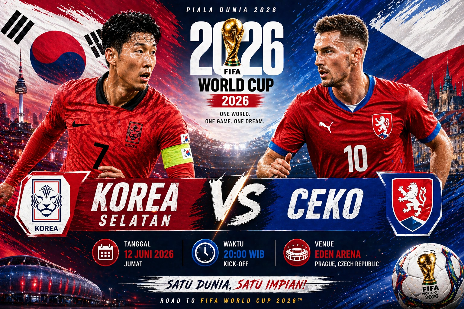 Prediksi Skor Korea Selatan vs Ceko Piala Dunia 2026, Head to Head & Line Up Terbaru